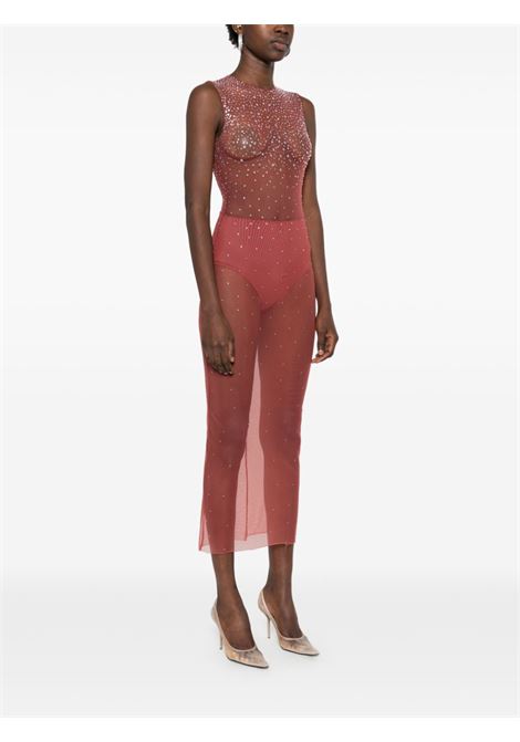 Abito semitrasparente con cristalli in rosso Alex perry - donna ALEX PERRY | D1399CGNC